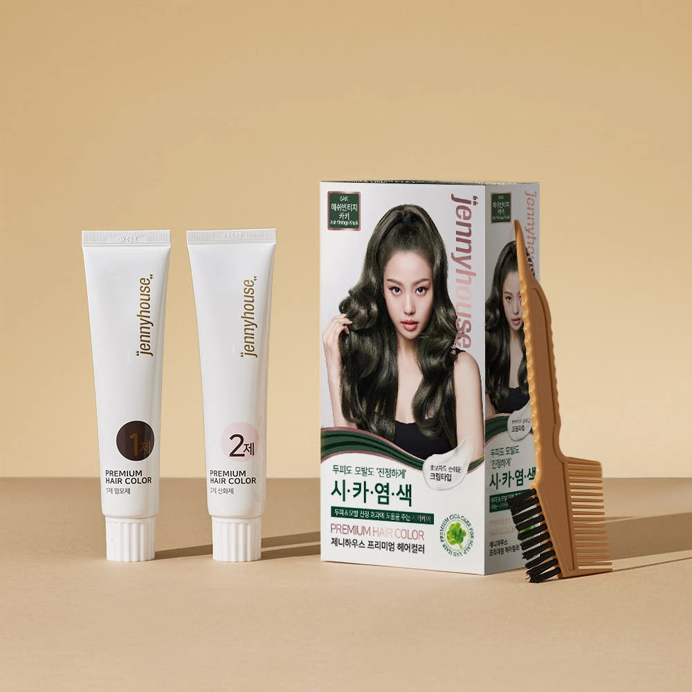 제니하우스 프리미엄 헤어 컬러 염색약 120g 애쉬 빈티지 카키 상품 이미지